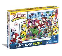Clementoni Marvel Spiderman Suelo Gigante - Juego Educativo electrónico con bolígrafo Interactivo - Puzzle para niños de 3 años, 16735, Multicolor, Grande