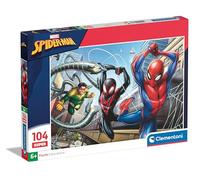 Clementoni- Marvel Ultimate Spider-Man Spiderman-Supercolor Puzzle Infantil De 104 Piezas, para Niños 6-8 Años, Desarrolla La Concentraciòn Mentàl Y La Logica, 25778, Multicolor