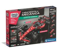 Clementoni - Mechanics - Coche de Carreras - Laboratorio de mecánica - Ultrarápido - Kit con mas de 370 Piezas - con mecanismos de piñón y Cremallera y dirección - A Partir de 8 años - 55624