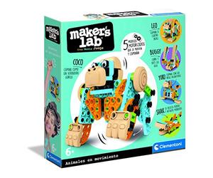 Clementoni Mechanics Junior - Animales en Movimiento, Juego construcciones Animales a Partir de 6 años, Multicolor