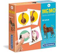 Clementoni Memo Animales de la Granja, Juego de Memoria Infantil a Partir de 4 años (18076), Sin Color