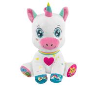 Clementoni Mi Unicornio, Peluche Interactivo a Partir de 6 Meses, Abrazos y Canciones, Sonido y luz, aprende Las Formas y Colores + números + Colores - Juegos educativos para niños