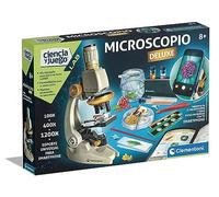 Clementoni - Microscopio Smart Deluxe de 1200x aumentos, Juguete científico, con muestras preparadas y Cristales científicos, con Soporte para móvil, a Partir de 8 años, Juguete en español (55511)