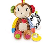Clementoni - Mono Canta, Juega, Aprende Interactivo parlante en Italiano, Juego electrónico para niños de 3 Meses, Peluche Educativo 100% Lavable, Multicolor, 17673
