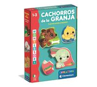Clementoni - Montessori, Cachorros de la Granja, Set de 8 Puzzles Progresivos para Bebés, Edad 1-3 años, Materiales Sostenibles, Fabricado en Italia, 55639