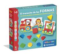 Clementoni - Montessori, El Trenecito de Las Formas, Puzzle Encajable de Geometría y Colores, Edad 1-3 años, Estimulación Táctil, Fabricado en Italia, 55642