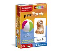Clementoni Montessori Prime Words Cards 2 años (versión Italiana), Juego Educativo, Fabricado en Italia, Multicolor, 16319