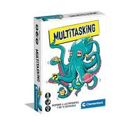 Clementoni-Multitasking- Miltitarea-Un Juego de Mesa para Demostrar Todas Tus Habilidades ¡a la Vez! ¡Tendrás Que Responder Mientras andas a la Pata Coja, o Haces Otra Actividad!12 años (55552)