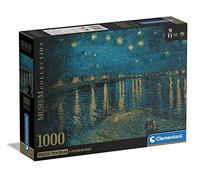 Clementoni-[] Museum Collection-Starry Night Over The Rhone-1000 Piezas-Puzzle para Adultos, Arte, Rompecabezas, Pinturas Famosas, Made in Italy, Multicolor (39789)