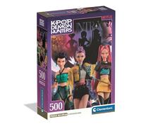 Clementoni - Netflix K-Pop: Demon Hunters HUNTR/X Puzzle - Rompecabezas de 500 Piezas para Adultos, Edición Cazadoras con Póster, 49 x 36 cm, 35626