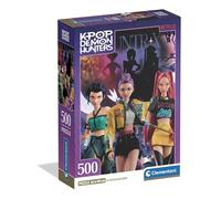 Clementoni - Netflix K-Pop: Demon Hunters HUNTR/X Puzzle - Rompecabezas de 500 Piezas para Adultos, Edición Cazadoras con Póster, 49 x 36 cm, 35626