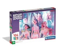 Clementoni - Netflix K-Pop: Demon Hunters HUNTR/X Super Color - Puzzle Infantil de 104 Piezas, Edad 6+, Escena de Acción Musical, 38 x 27 cm, 21762