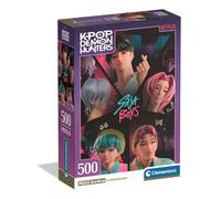 Clementoni - Netflix K-Pop: Demon Hunters Puzzle - Rompecabezas de 500 Piezas para Adultos, Edición Saja Boys con Póster, 49 x 36 cm, 35625
