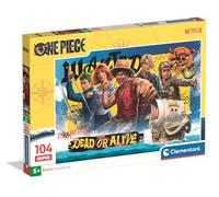Clementoni | Puzzle Super One Piece para niños de 6 años+ | 104 piezas | Dimensiones 48,5 x 33,5 cm | Desarrollo lógico y manual | Actividad sin pantalla | Idea de regalo para niños