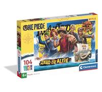 Clementoni - One Piece Netflix Supercolor Puzzle - Rompecabezas Infantil de 104 Piezas con los Personajes de la Serie de Acción Real y Diseño Dead or Alive, Desde 6 Años - 28105