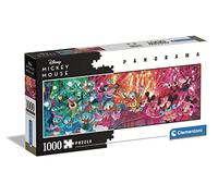 Clementoni Panorama Mickey 1000pzs Does Not Apply 1000 Piezas panorámico Disco, clásicos, Puzzle Adulto Personajes Disney(39660), Multicolor, M