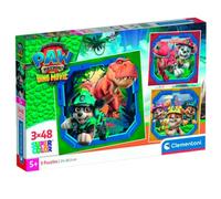 Clementoni - Paw Patrol Dino Movie Supercolor Puzzle - Set de 3 Puzzles Infantiles Cuadrados de 48 Piezas Cada Uno con Escenas de la Película de la Patrulla Canina, Desde 4 Años - 25326