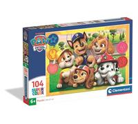 Clementoni - Paw Patrol - Puzzle Infantil Super Color, 104 Piezas, Rompecabezas para niños de 6+ años, Chase, Marshall y Skye, imágenes Vibrantes, lógica y destreza Manual, 38 x 27 cm, 25013