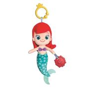 Clementoni | Peluche de Viaje Ariel Disney para bebés Desde el Nacimiento | Sonajero Integrado y Texturas Variadas | Anillo de fijación Cochecito | Despertar Sensorial | Actividad sin Pantalla | Idea