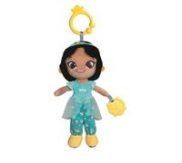 Clementoni | Peluche de Viaje Jasmine Disney para bebés Desde el Nacimiento | Sonajero Integrado y Texturas Variadas | Anillo de fijación Cochecito | Despertar Sensorial | Actividad sin Pantalla |