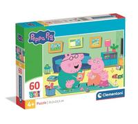 Clementoni - Peppa Pig - Puzzle Infantil Super Color, 60 Piezas, Rompecabezas para niños de 4+ años, Peppa y su Familia, Colores Vibrantes, Desarrollo lógico y Manual, 33,5 x 23,5 cm, 26312