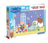 Clementoni Peppa Pig Supercolor Puzzle Pig-104 Piezas Maxi, Multicolor, 37 x 28.1 x 5.5 (23735)