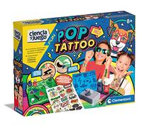 Clementoni, Pop Tattoo, Juego educativo de ciencias para hacer tatuajes infantiles, Taller de experimentos para hacer calcamonías personalizadas, Juguete niños 8 años, Juguete en español (55518)