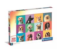 Clementoni: Puzle de caras de perros divertidas - 300 piezas