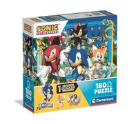 Clementoni – Puzle infantil Supercolor 180 piezas – Sonic – 7+ – Pegatinas – Fabricado en Italia