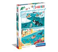 Clementoni Puzzle - Life At Sea - 2 Supercolor Puzzles Infantiles De 20 Piezas, para Niños 3-5 Años, Desarrolla La Concentraciòn Mentàl Y La Logica, 24817