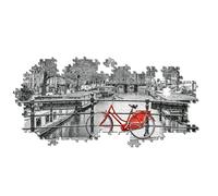 Clementoni Puzzle 1000 Piezas Panorama Amsterdam - Bicicleta, Cranberry, Unico