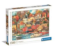 Clementoni - Puzzle 1500 Piezas paisajes Naturaleza, Pueblito en Otoño, Good Times Harbor, Puzzle Adulto(31685)