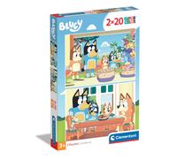 Clementoni - Bluey Supercolor Puzzle-Bluey-2 x 20 (Incluye 2 20 Piezas) Niños 3 Años, Puzzle Dibujos Animados, Made in Italy, Multicolor, 24807