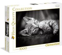 Clementoni Puzzle 39422 - Gatito (1000 Piezas) Puzle Kate Kitten Negro Blanco