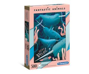Clementoni Puzzle 500 Fantastic Animales Narwhal 35070 Animales Fantasía Océano