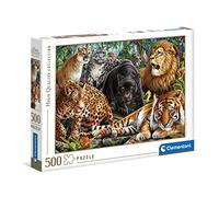 Clementoni - Puzzle 500 Piezas Animales, Wild Cats, felinos Salvajes, Puzzle Adulto(35126)