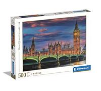 Clementoni - Puzzle 500 Piezas paisajes, Parlamento de Londres de Noche, Puzzle Adulto London(35112)