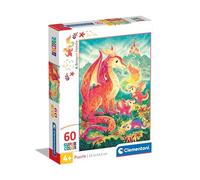 Clementoni Puzzle - A Dragon Family - Supercolor Puzzle Infantil De 60 Piezas, para Niños 4-6 Años, Desarrolla La Concentraciòn Mentàl Y La Logica, 26600