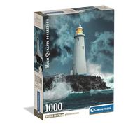 Clementoni - Puzzle Adulto 1000 Piezas Collection Lightouse In The Storm Compact Box, 39991