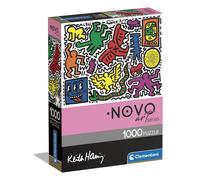 Clementoni-Puzzle Adulto 1000 Piezas Keith Haring-Blanco-Compact-Desde 14 años (