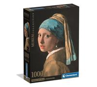 Clementoni – Rompecabezas adulto 1000 piezas Museum Girl con pendiente de perla caja compacta 39967