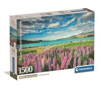 Clementoni - Puzzle Adulto 1500 Piezas Collection Lupins At Lake Tekapo Compact Box, 31731