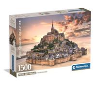 Clementoni - Puzzle Adulto 1500 Piezas Collection The Mont Saint Clementoni - Puzzle Adulto Michel Rising Compact Box, 31730