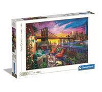 Clementoni - Puzzle Adulto 3000 Piezas Puesta de Sol en ático en Manhattan - Desde 14 años (33552)