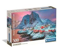 Clementoni - Puzzle Adulto 500 Piezas Collection Hamnoy Village Compact Box, 35587