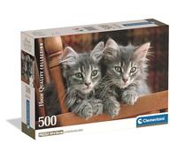 Clementoni - Puzzle Adulto 500 Piezas Collection Kittens Compact Box, 35580