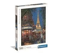Clementoni - Puzzle Adulto 500 Piezas Collection Night At The Eiffel Café Puzzle Adulto, 35571