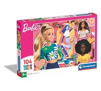 Clementoni- Barbie Supercolor Puzzle Infantil De 104 Piezas, para Niños 6-8 Años, Desarrolla La Concentraciòn Mentàl Y La Logica, 25753, Multicolor