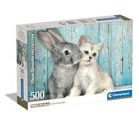 Clementoni Collection Cat & Bunny-Puzzle De 500 Piezas, Rompecabezas Adultos, Entretenimento, 35539, Multicolor