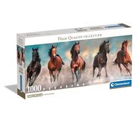 Clementoni Collection Horses-Puzzle De 1000 Piezas Panorama, Rompecabezas Adultos, Entretenimento, 39875, Multicolor
